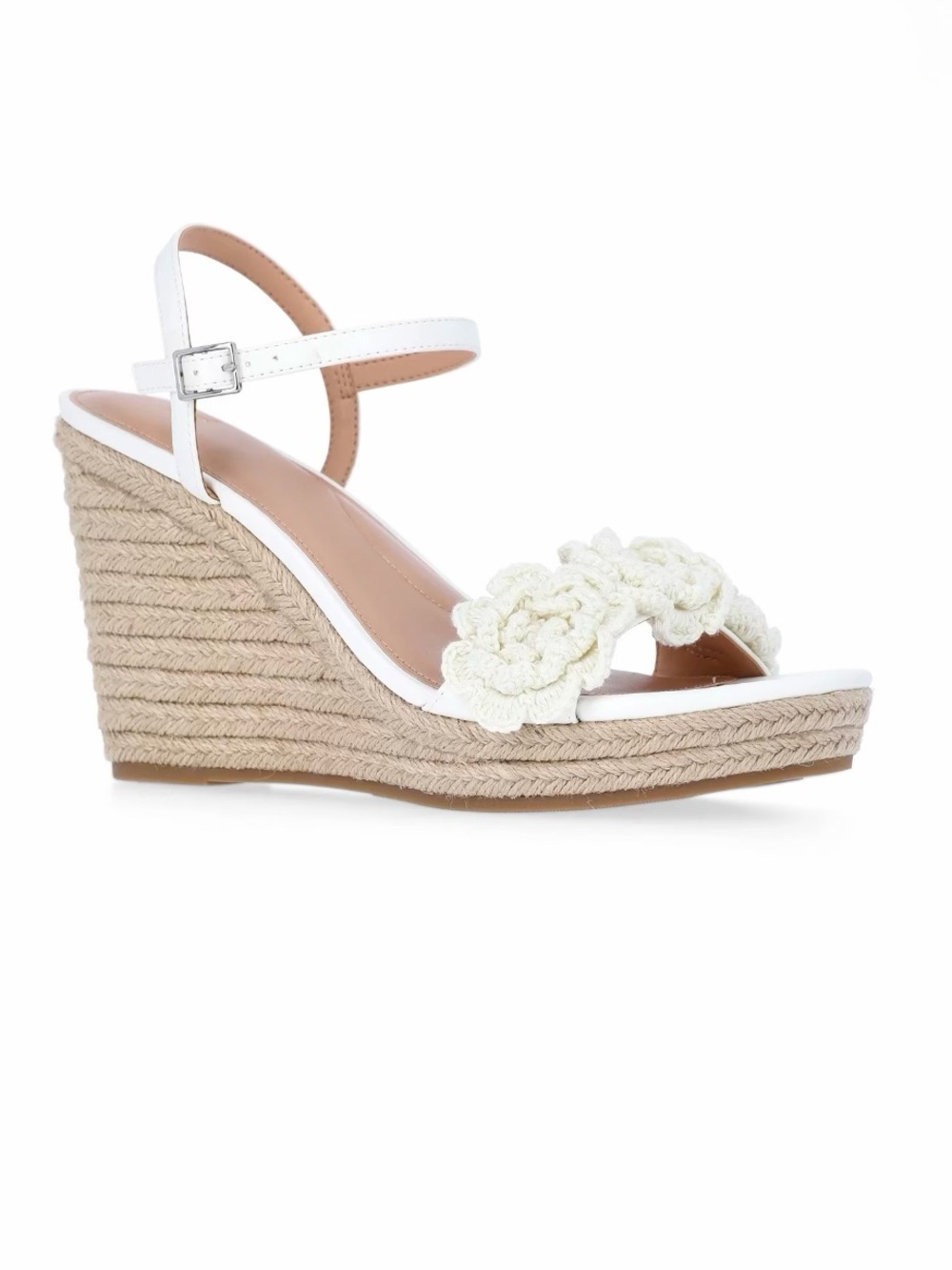 Crochet Flower Espadrille Wedge Sandals